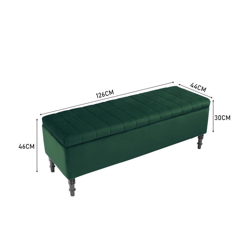 Velvet Storage Bench Ottoman 50" Wide Entryway Seat with Lift-Up Lid Box
