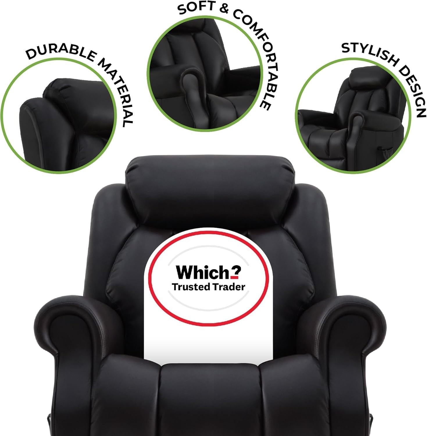 Dual Motor Lift Recliner Chair Heat Massage Leather Riser Mobility Support Black