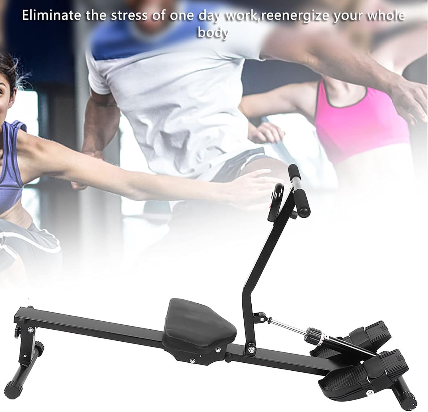 Foldable Magnetic Rowing Machine Quiet Resistance LCD Home Rower 120KG