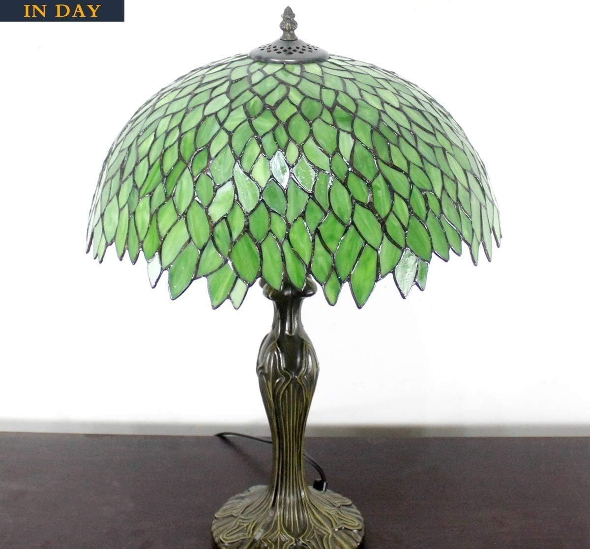 Tiffany Style Stained Glass Table Lamp Green Wisteria Desk Light 16x40x60cm