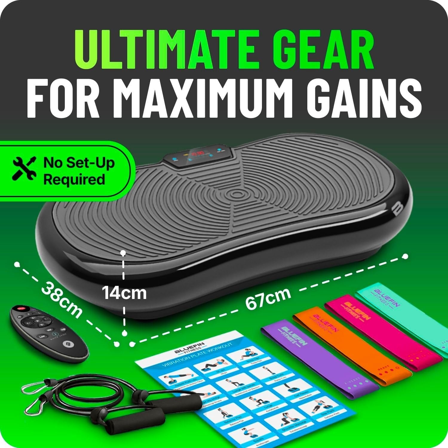 Ultra Slim Vibration Plate Exercise Machine 180 Levels 5 Programs Home