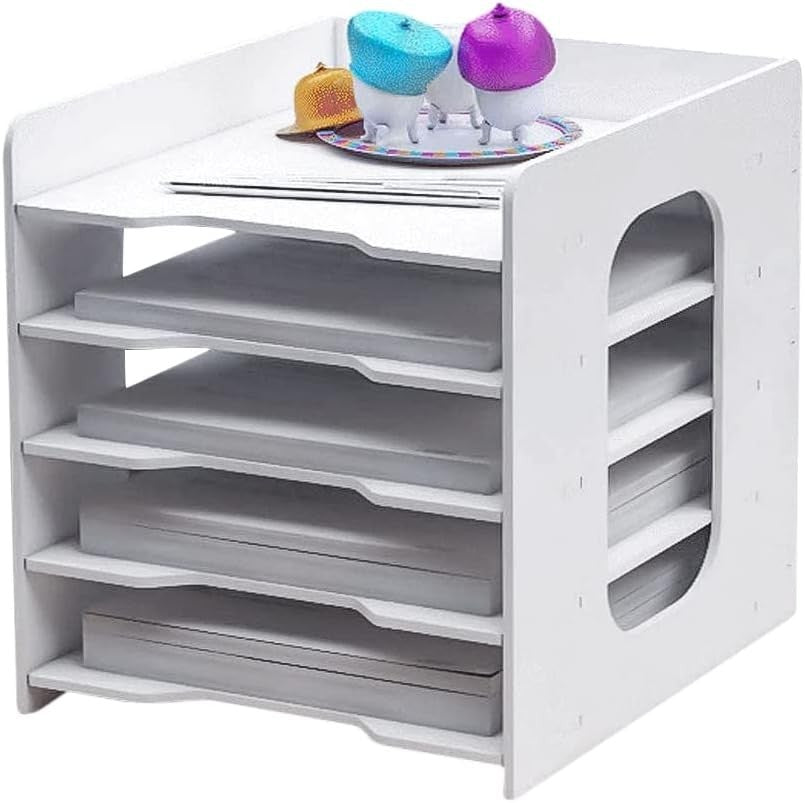 5 Tier Desk Organizer File Tray A4 Paper Storage Desktop Office Rack