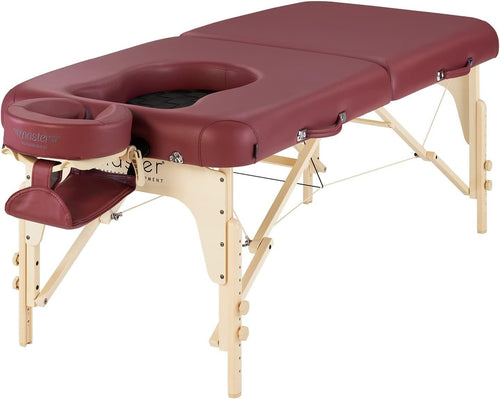 76cm Pregnancy Massage Table Portable Spa Bed with Belly Support Burgundy