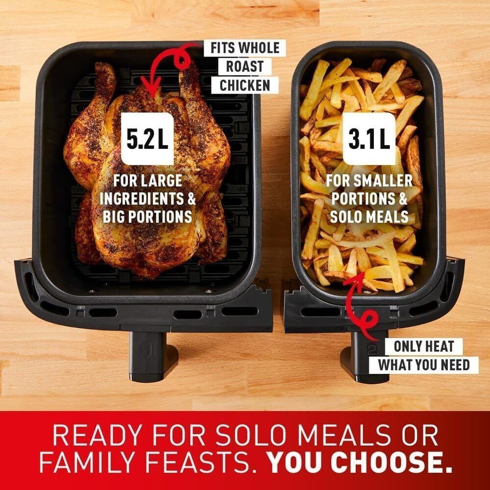 Dual Zone Digital Air Fryer 2 Drawer 8.3L 8-in-1 Extra Crisp Dishwasher Safe