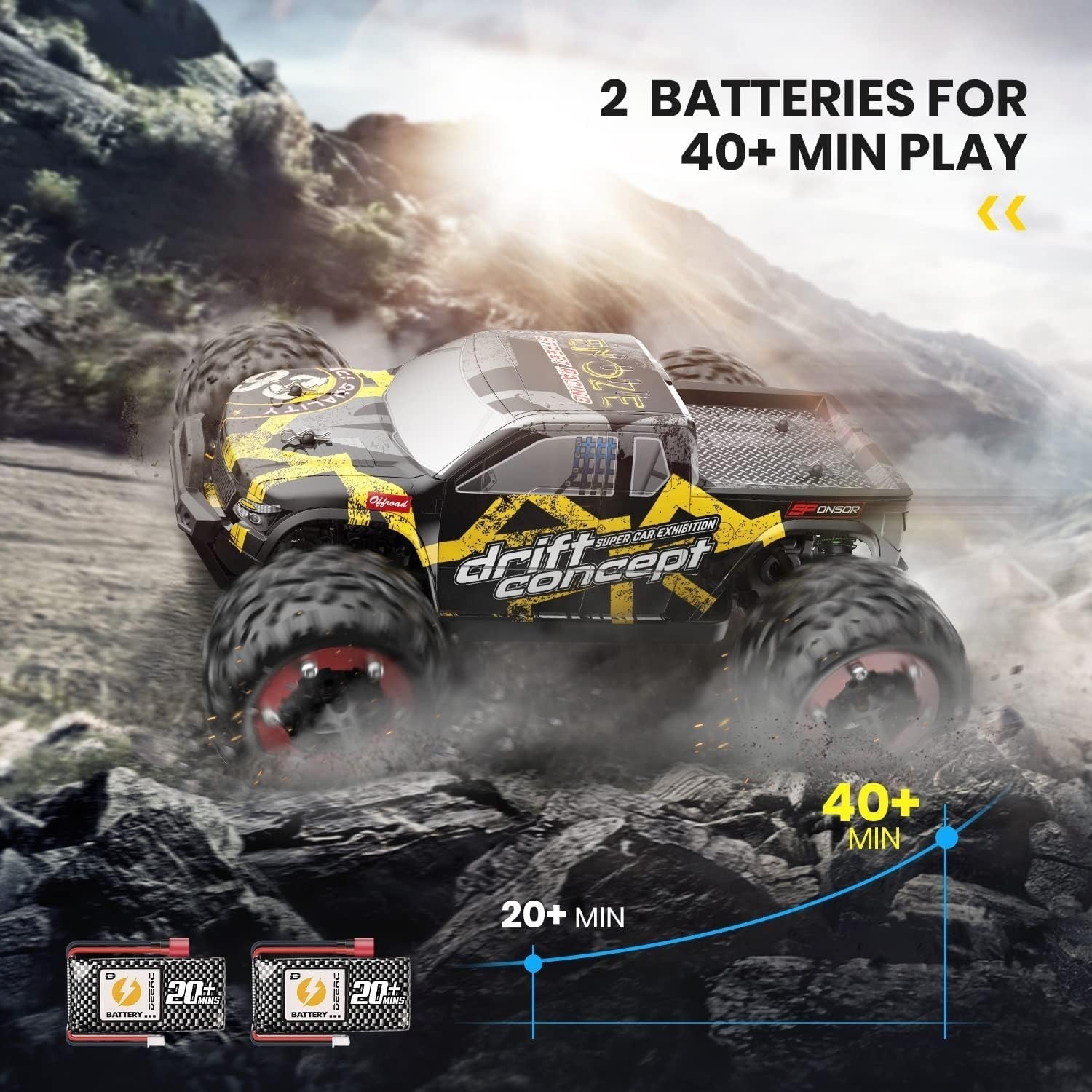 300E Brushless RC Car 37MPH 1:18 4WD Monster Truck – High-Speed Off-Road