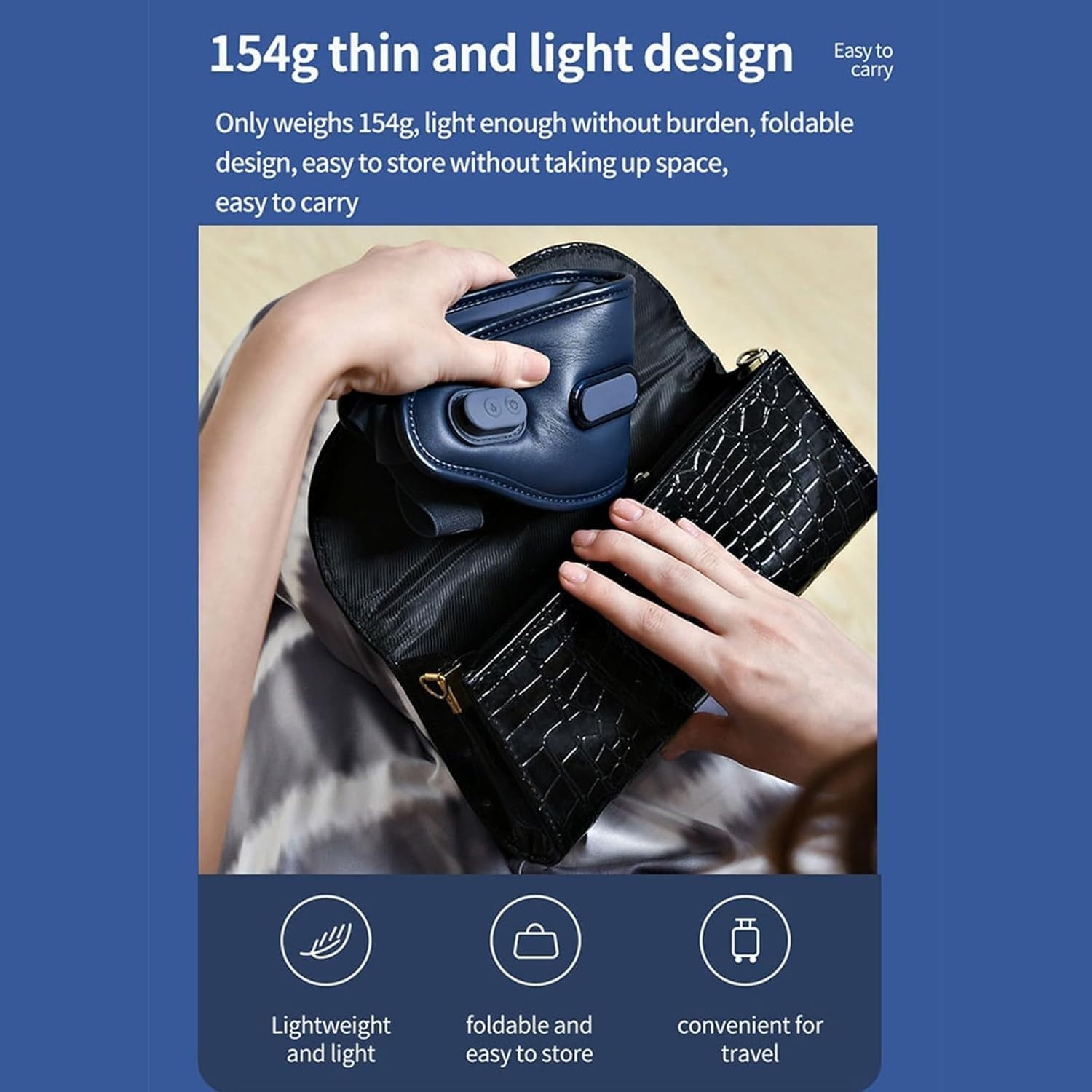 Smart Heated Eye Massager Vibration Compression Foldable