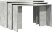 Contemporary Nesting End Table Set Concrete Gray Engineered Wood Space Saving