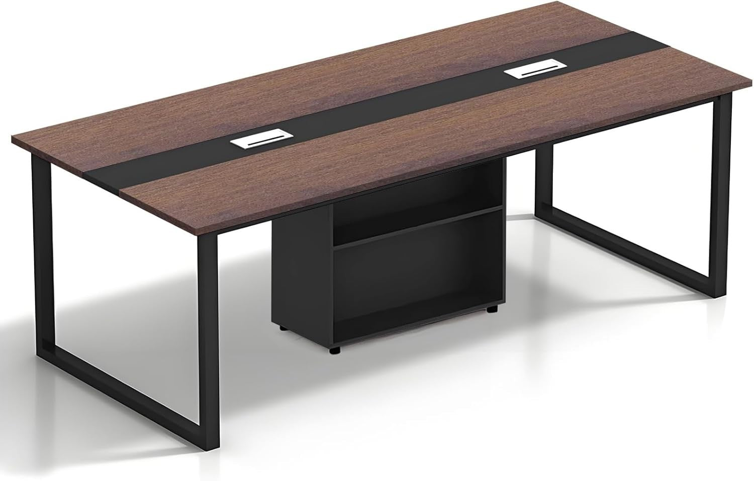 Dark Walnut Expandable Conference Table 6–20 Person Desk w/ Cable Ports