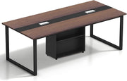 Dark Walnut Expandable Conference Table 6–20 Person Desk w/ Cable Ports