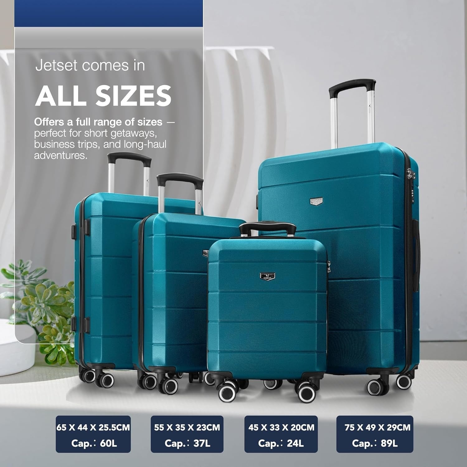 Jetset Travel Luggage 28” ABS Hard Case Spinner Wheels TSA Secure