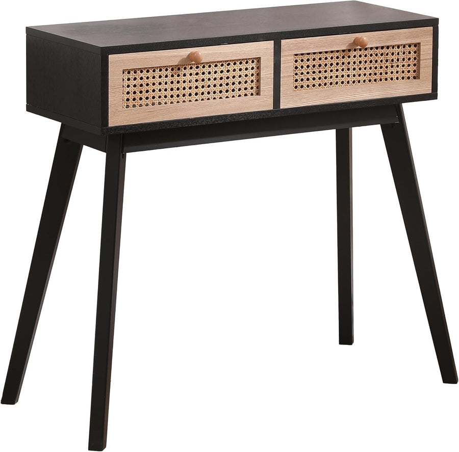 Modern Console Table with 2 Drawers & Pine Wood Legs – Stylish Storage & Display