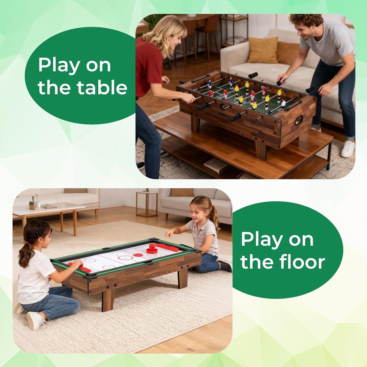 Wooden 4 in 1 Games Table Football Air Hockey Pool Table Tennis