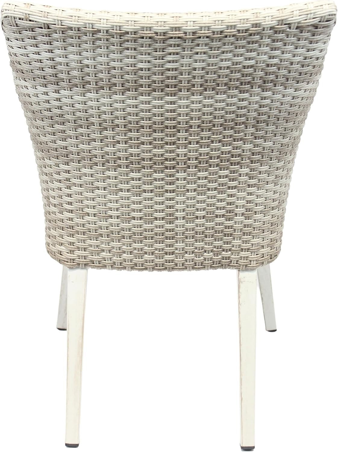 Indoor Rattan Dining Armchair With Cushion Modern Woven Seat Solid Legs