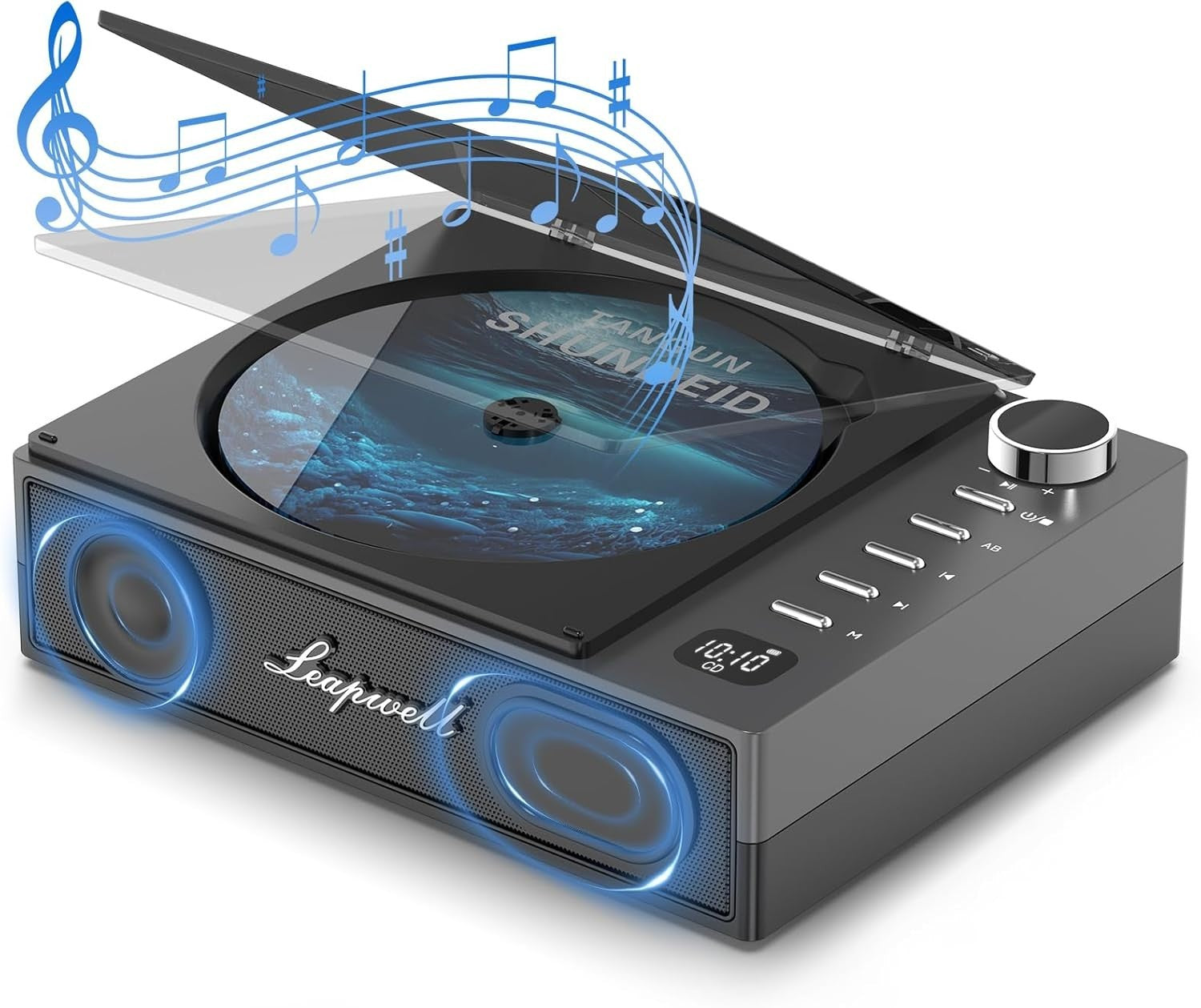 Portable Bluetooth CD Player HiFi Speakers USB AUX Optical Rechargeable