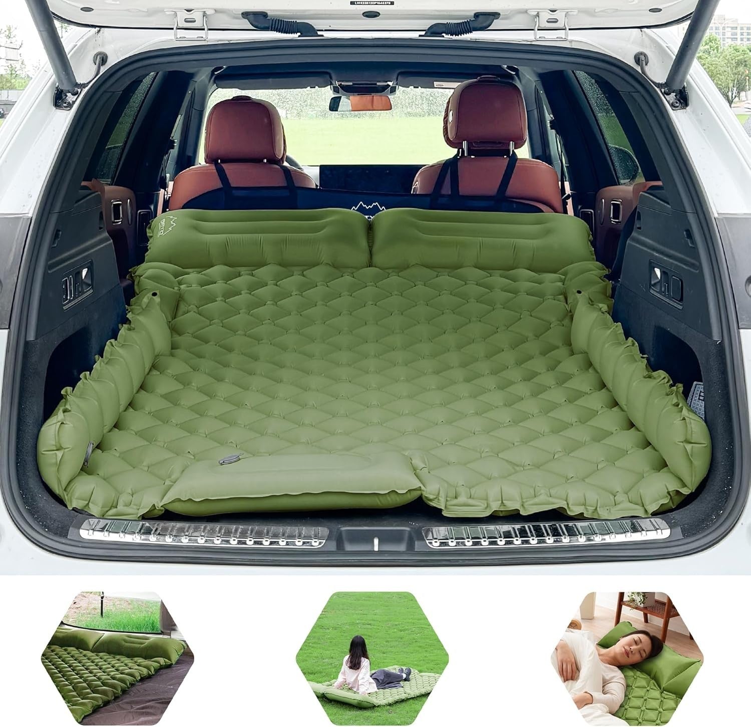 2-Person Car Air Mattress SUV Inflatable Bed Camping Travel Mat 183x131x7cm