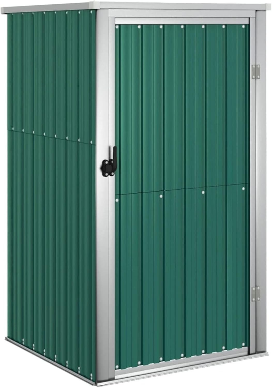 Outdoor Metal Garden Shed Storage House with Sloped Roof & Handle green