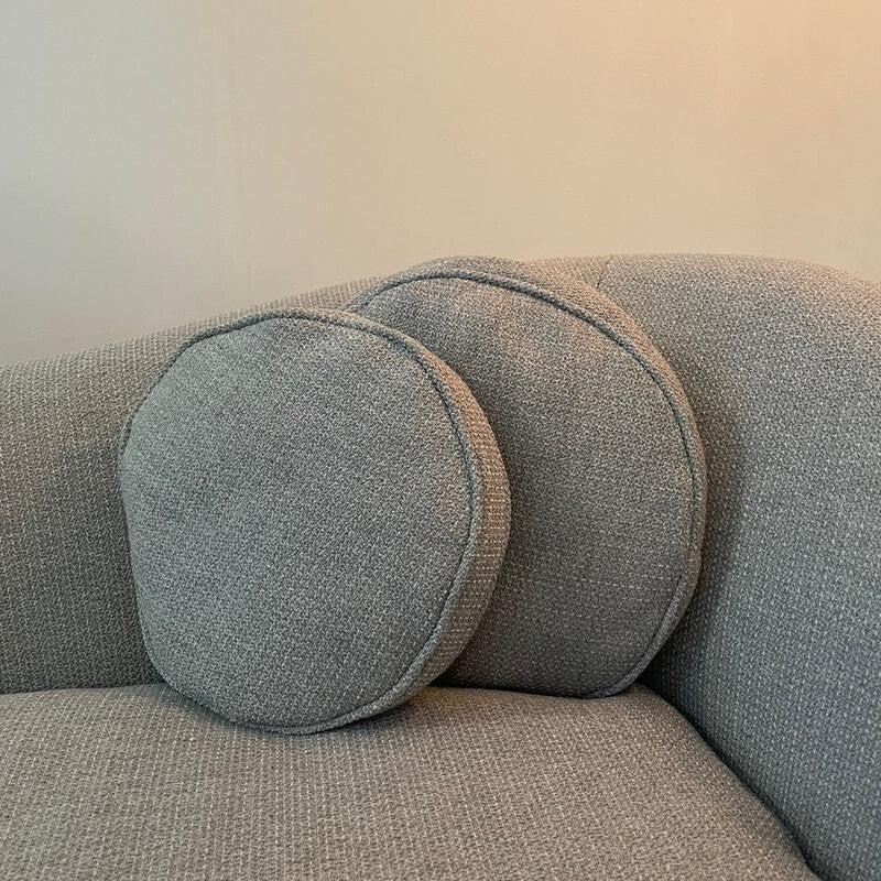 2 Seater Grey Accent Sofa Curved Back Modern Lounge Chair with Cushions