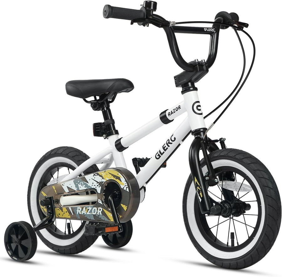 12 Inch Kids BMX Bike Boys Bicycle Training Wheels Bell White Age 2-4