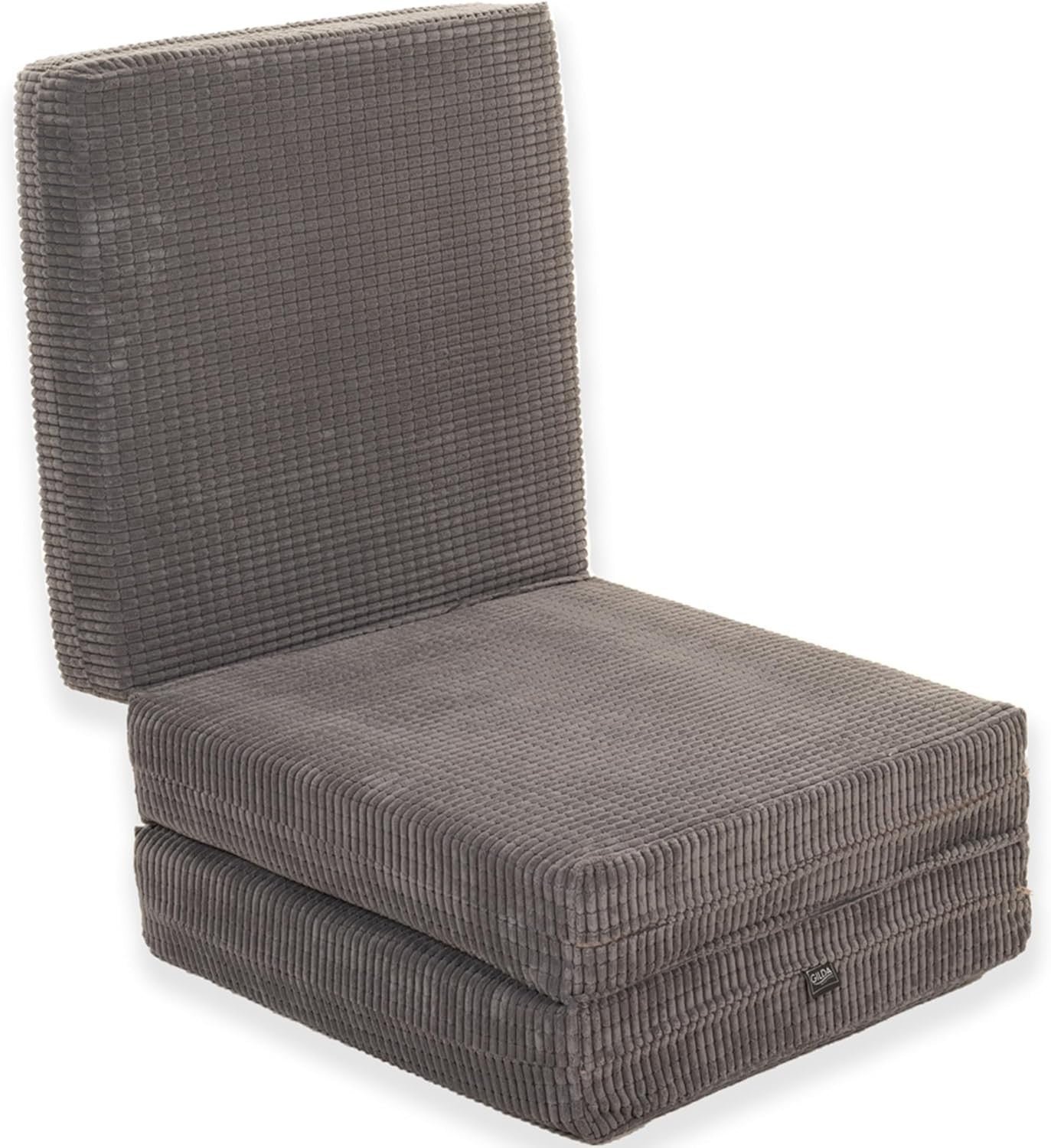 Z Bed Chair Futon Mattress Grey Fold Out Single Sofa Bed Footstool Seat