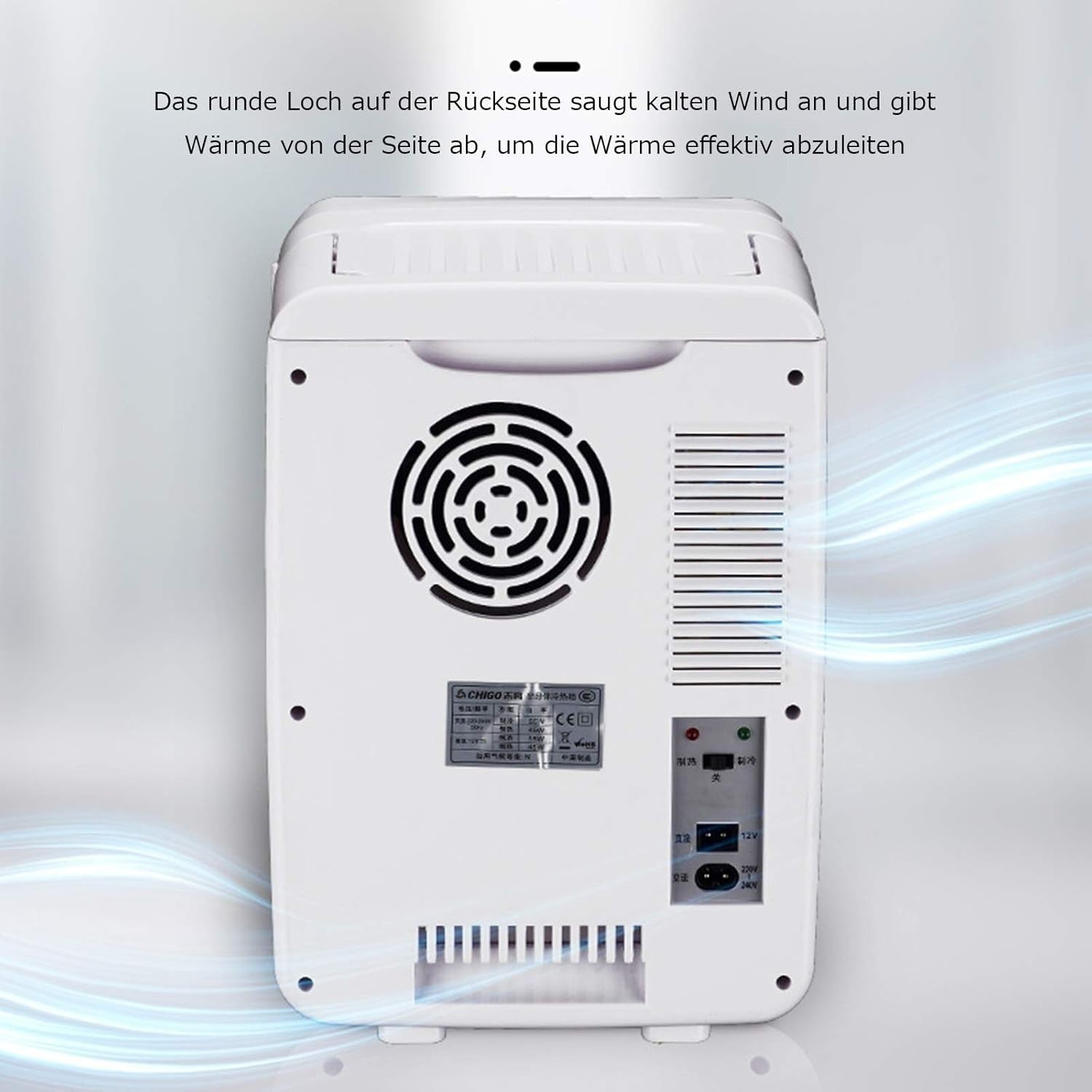 10L Mini Fridge Portable Gold Glass Door AC/DC Bedroom Camping Use