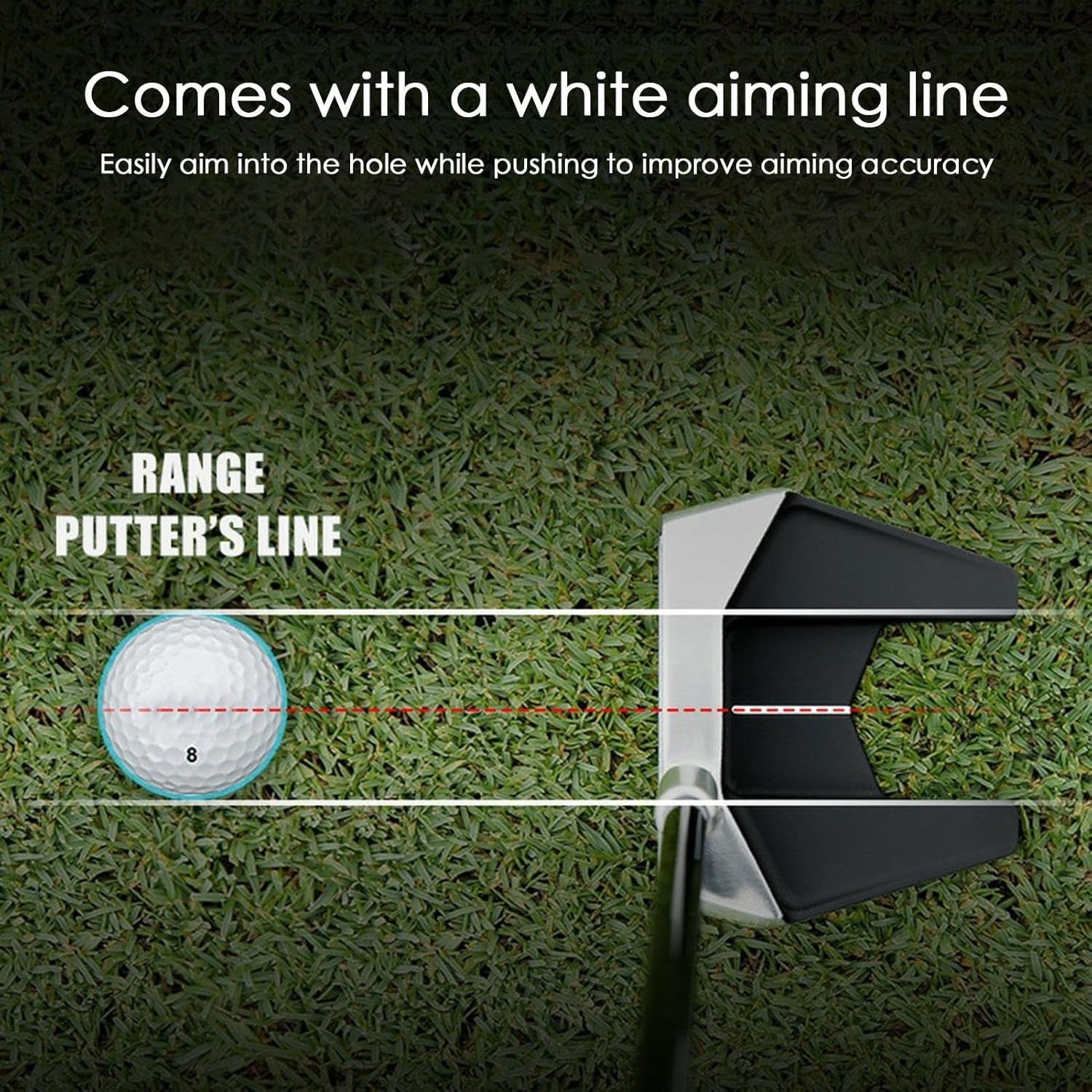 Golf Putter Stainless Steel Beginner Easy Alignment White Lines
