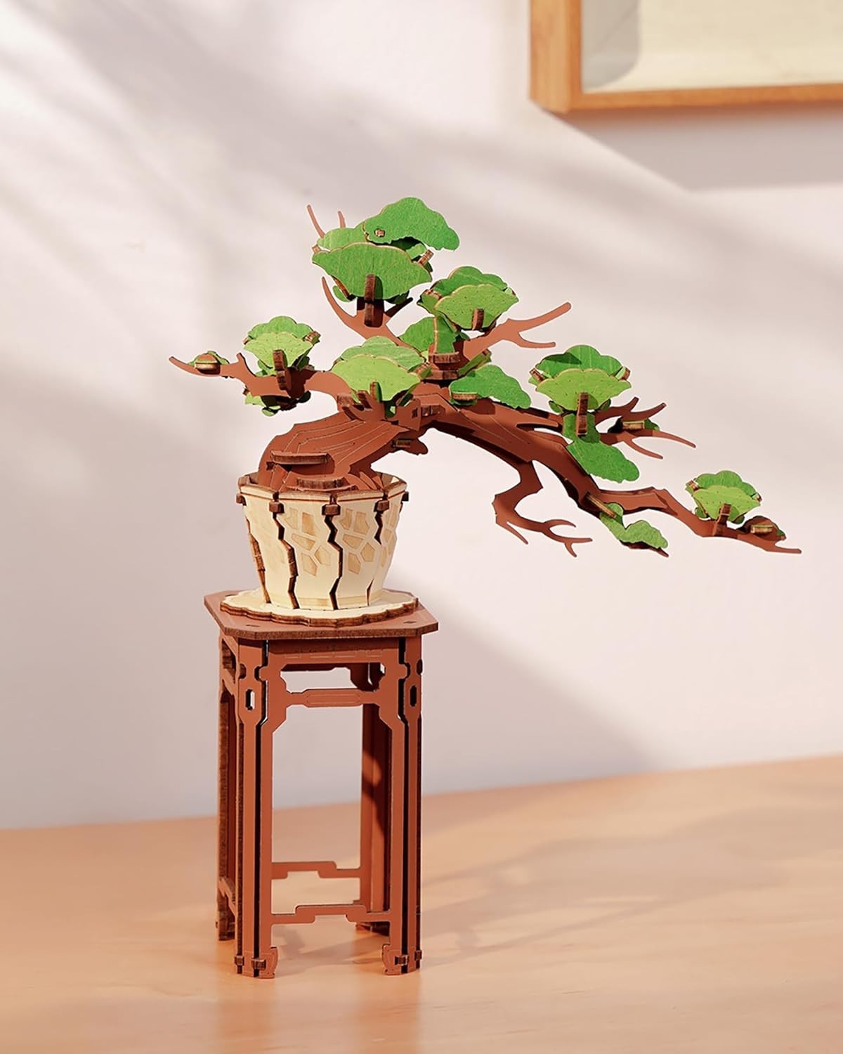 3D Evergreen Pine Bonsai Wooden Puzzle Kit – Nature Decor, Adult DIY Model