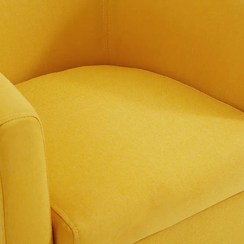 Mustard Yellow Fabric Tub Chair – Padded Accent Armchair for Lounge