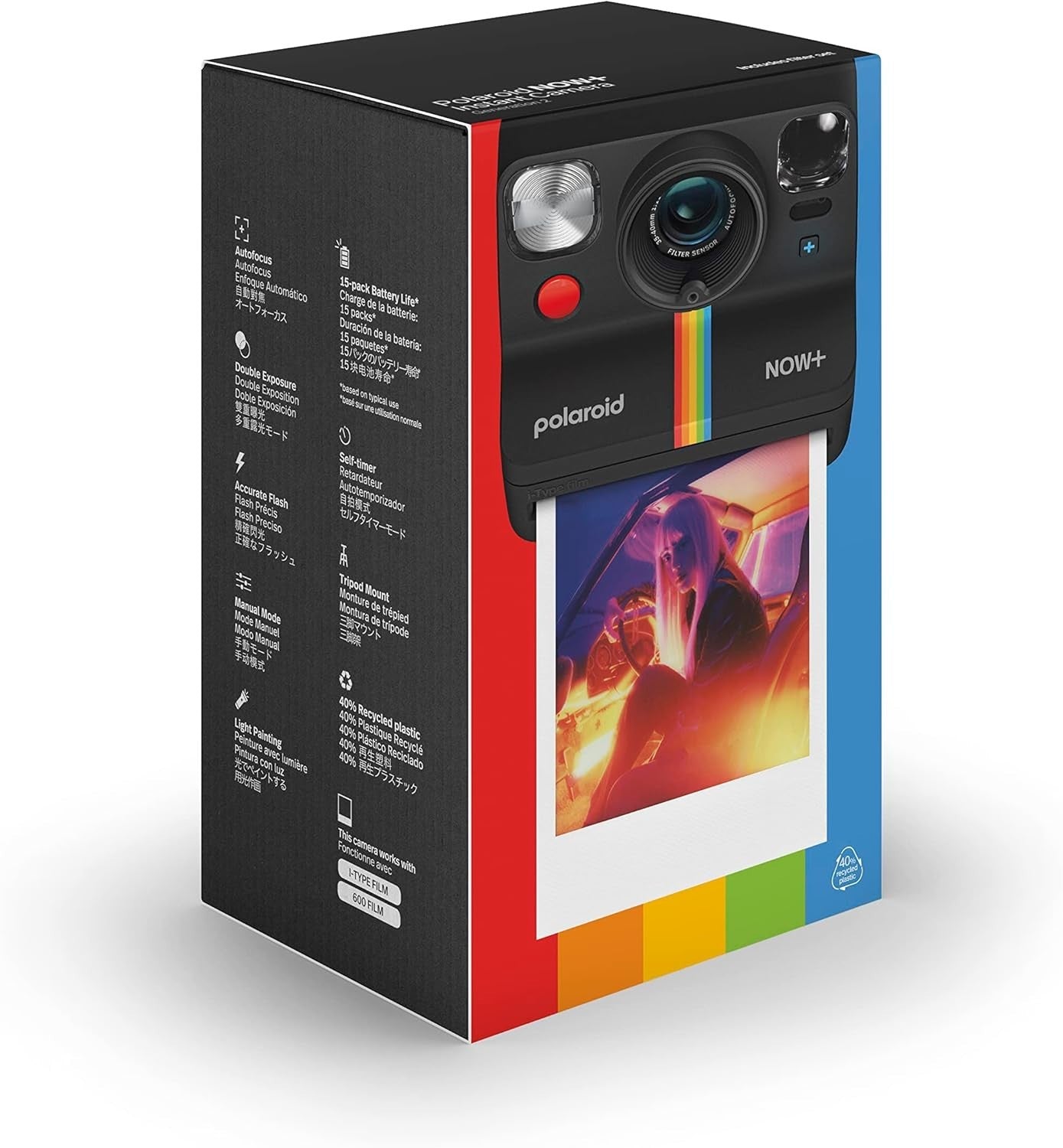 Instant Camera Bluetooth Connected Autofocus USB-C Rechargeable Black