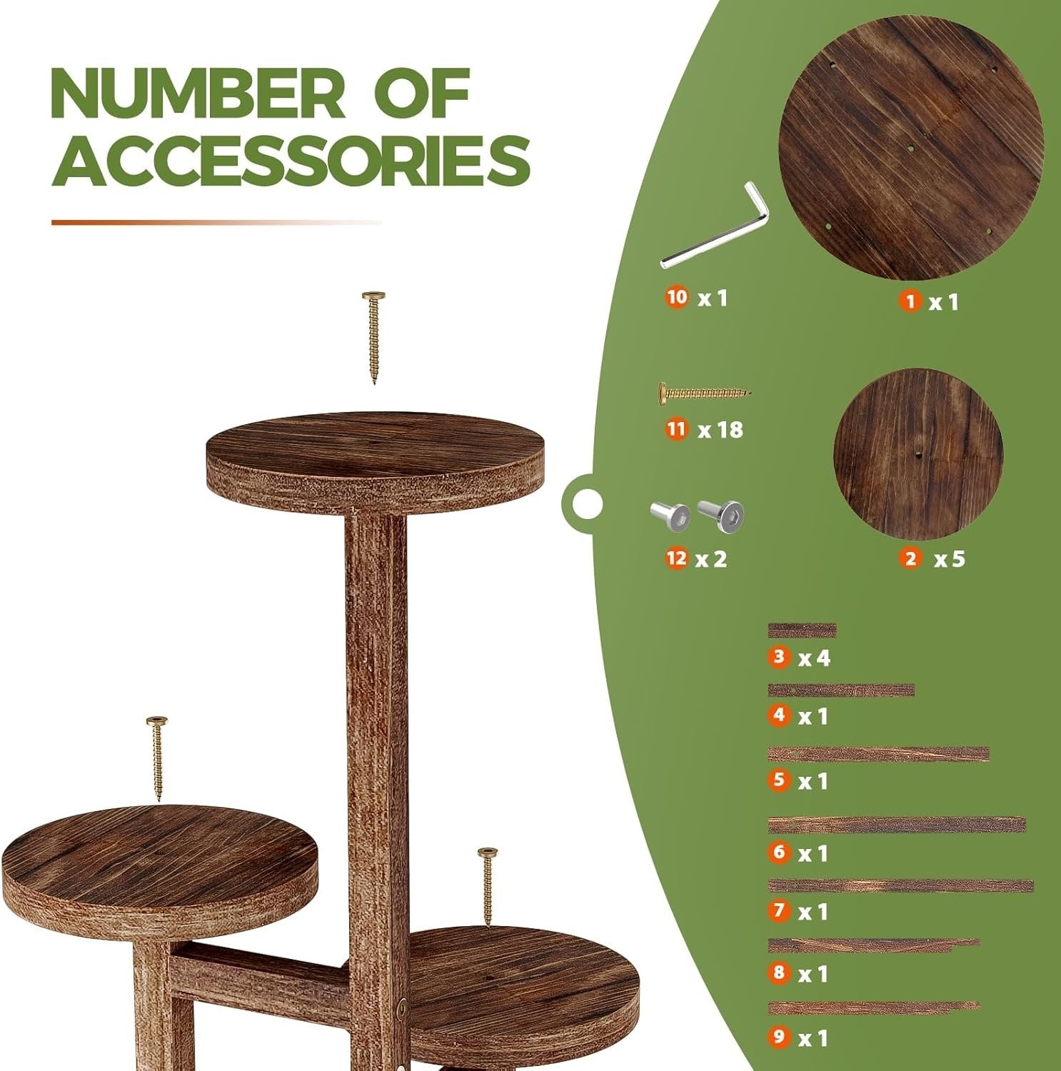 5-Tier Wooden Plant Stand Indoor Corner Shelf, Multi-Layer Flower Display Rack
