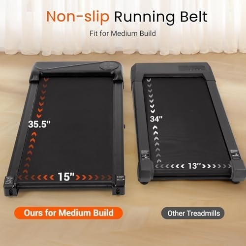 Portable Under Desk Walking Pad 2.5HP Quiet Treadmill w/ LED Display & Remote