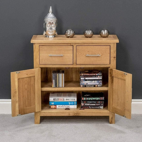 Oak Sideboard Cabinet 2 Doors 2 Drawers Storage Buffet for Dining Living Room