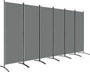 6 Panel Dark Grey Folding Room Divider – Freestanding Outdoor Privacy Screen