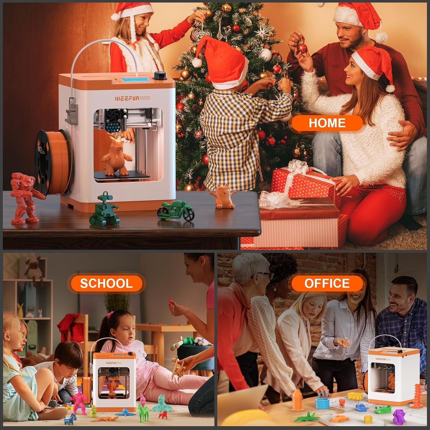 Mini 3D Printer WiFi Auto Leveling PEI Bed Silent DIY
