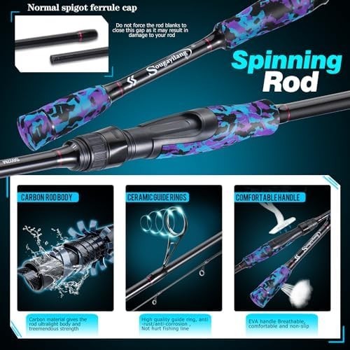Spinning Rod & Reel Combo 2pc Carbon 210cm 11+1BB 25lb Drag