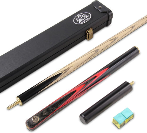 57in Hand Spliced English Pool Cue 8.5mm Tip 3/4 Joint Pro Set Red