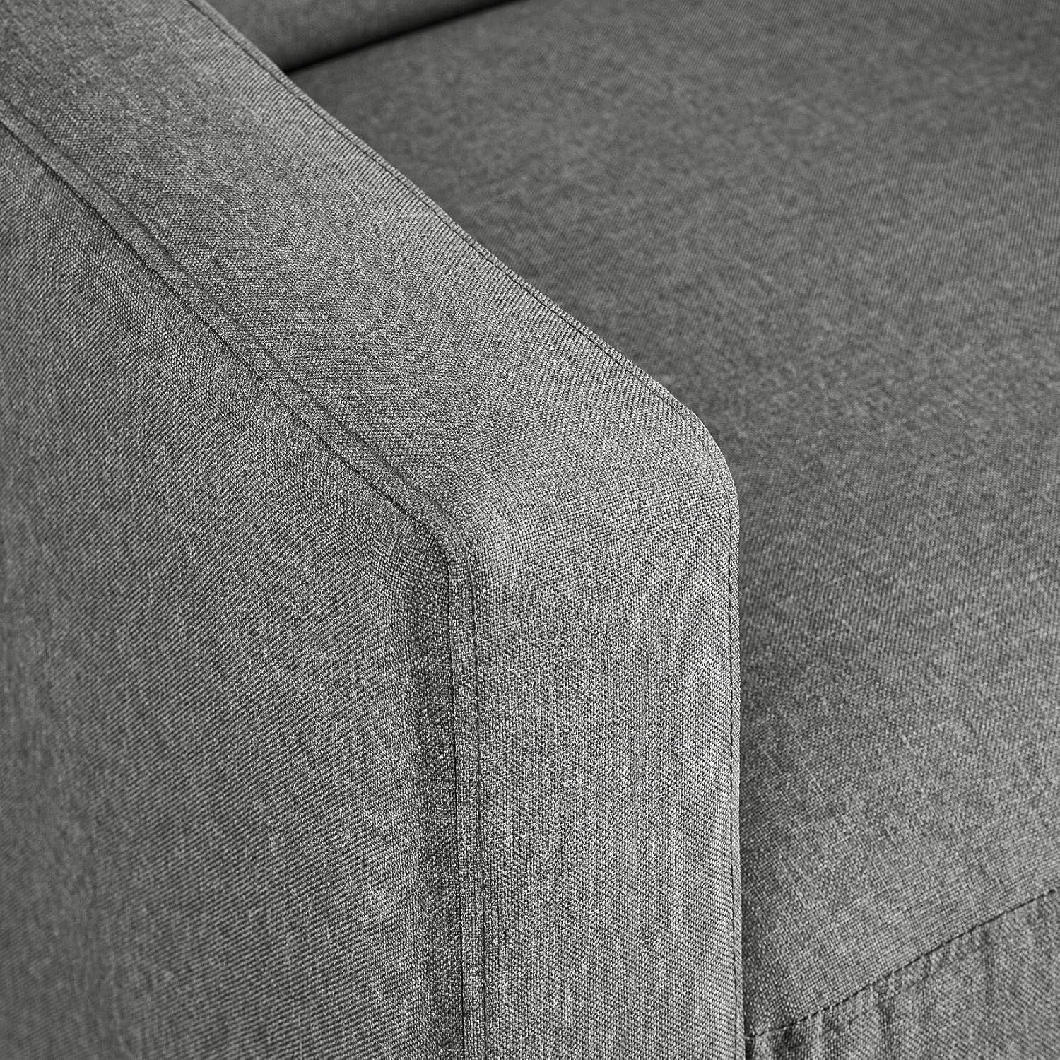 Grey Recliner Chair Sofa Adjustable Footrest Padded Seat Living Room