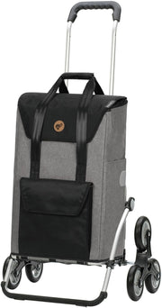 Foldable Stair Climber Shopping Trolley 49L Waterproof Aluminium Grey