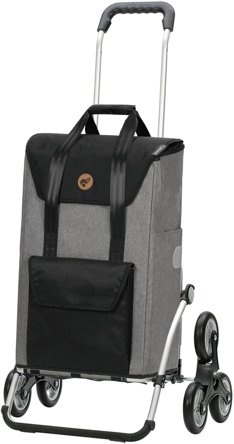 Foldable Stair Climber Shopping Trolley 49L Waterproof Aluminium Grey