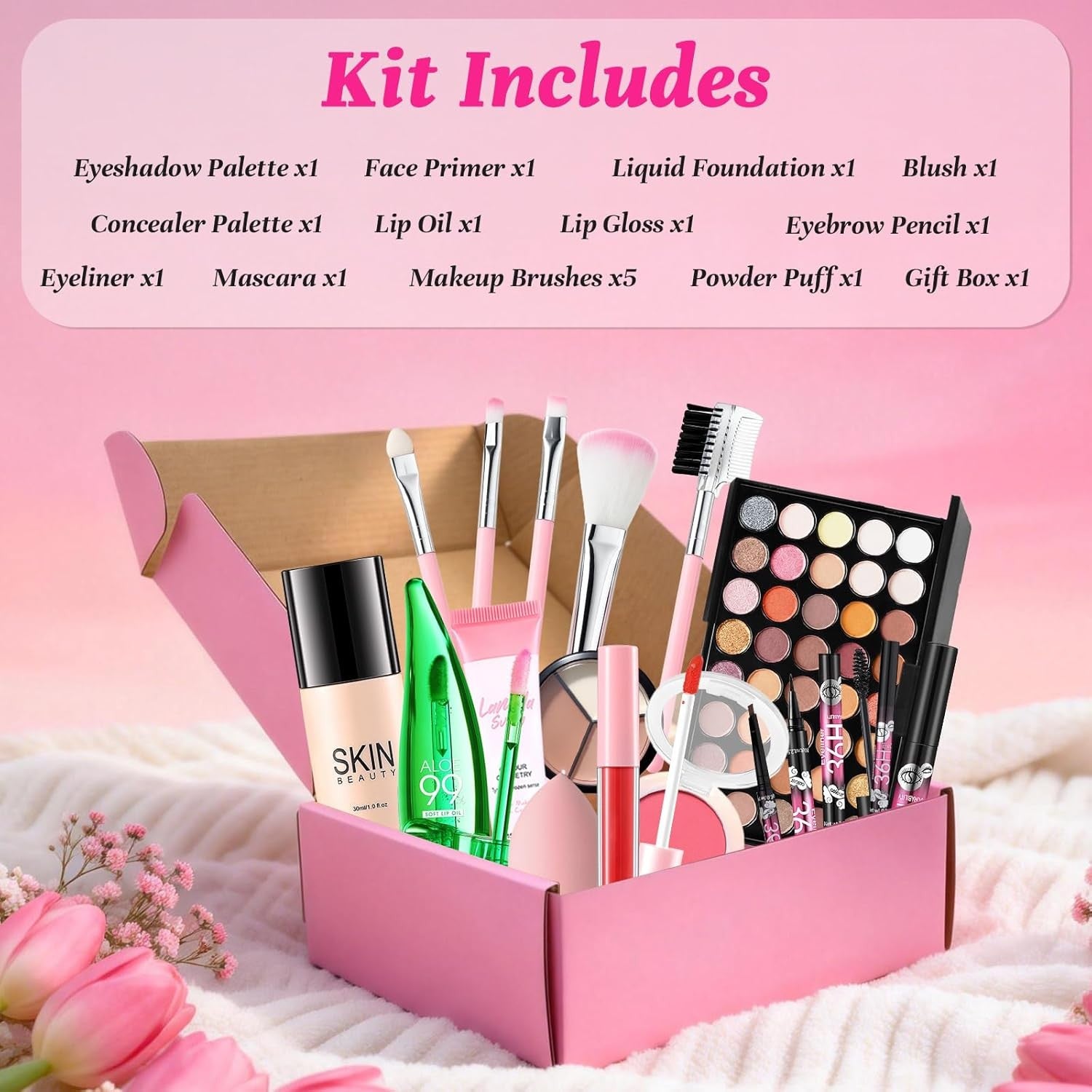 All In One Makeup Kit Full Face Gift Set with Palette