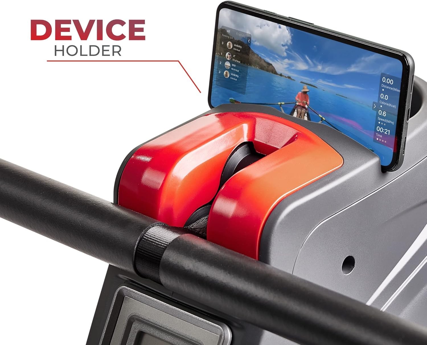 Premium Magnetic Rowing Machine 16-Level Foldable Rower LCD App Holder 129KG