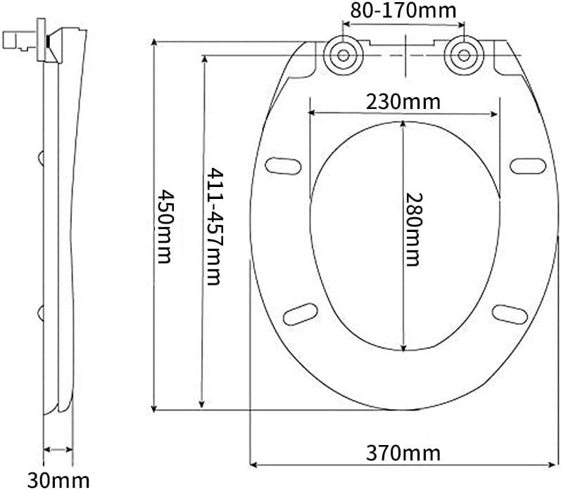 Toilet Seat Quick Release Top Fixing Colourful Patterns 45x37cm