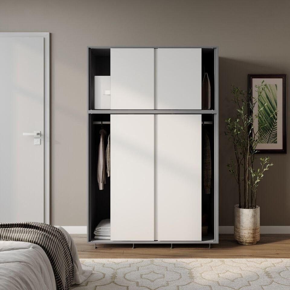 6-Door Sliding Wardrobe White Doors | Spacious Modern Bedroom Storage