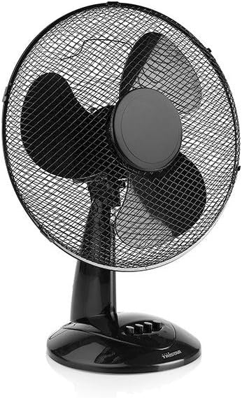 50W Table Fan – Black 3-Speed Cooling Fan with Remote Control Quiet Airflow
