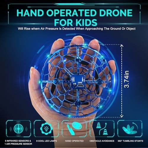 Hand Controlled Flying Toy Drone w/ LED Lights 360° Sensor UFO Mini Drone Gift