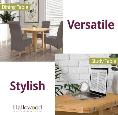 Folding Oak Dining Table 110cm Extendable Rectangular Kitchen Table