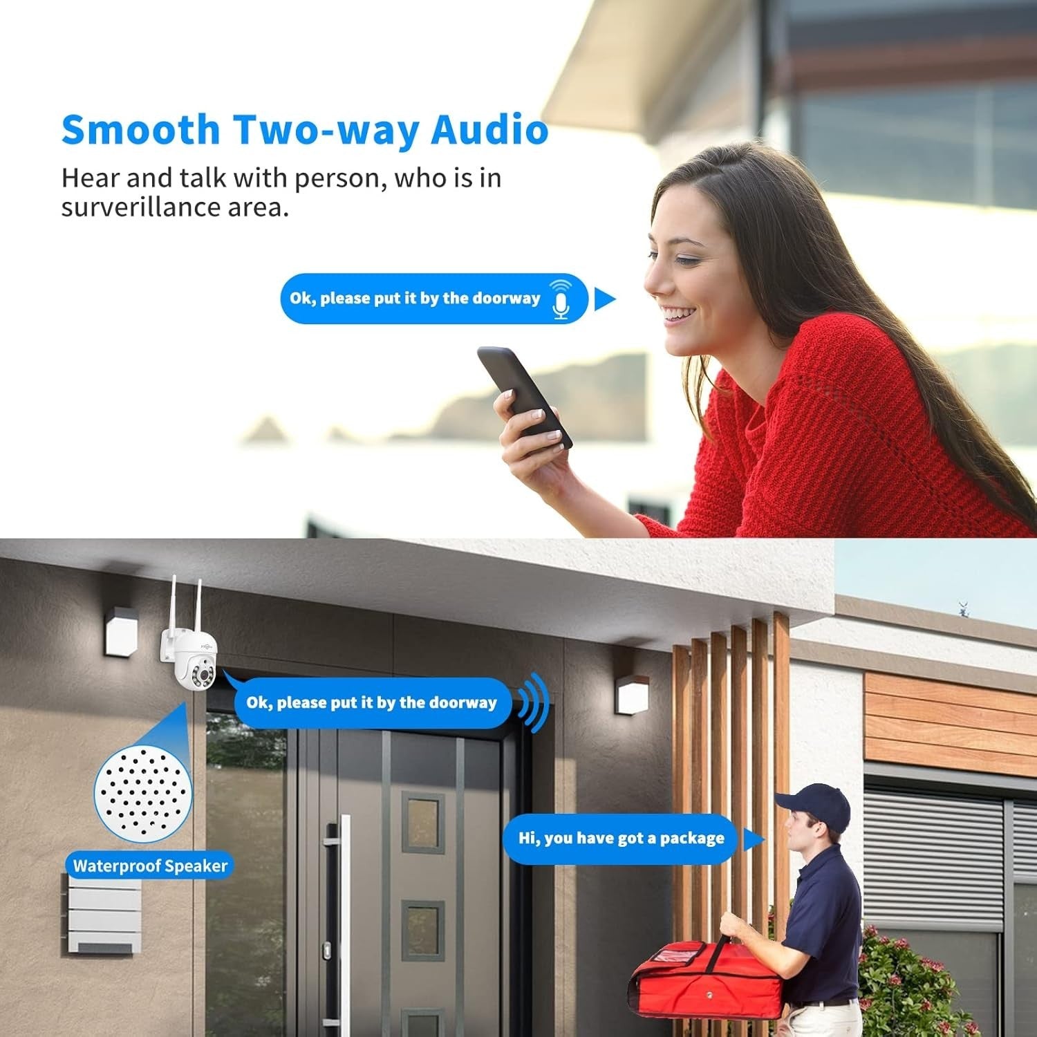 5MP PTZ Security Camera Outdoor WiFi 360° Auto Tracking Night Vision