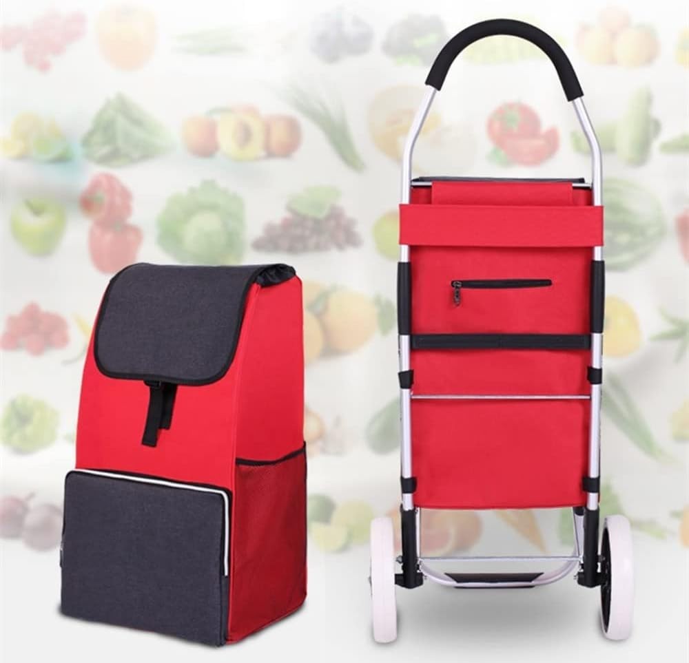 Foldable Shopping Trolley Cart 48L Waterproof Utility Bag Wheels Handle