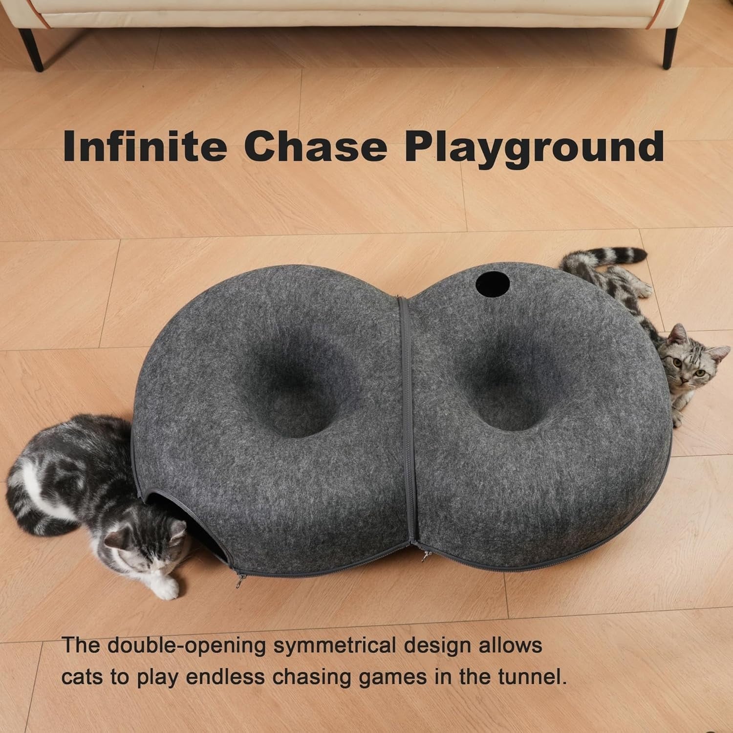 8 Shape Cat Tunnel Bed Large Peekaboo Donut Cave w 12 Toy Balls