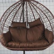 Luxury Double Egg Hanging Chair 2 Seater Waterproof Rattan Swing Seat Outdoor