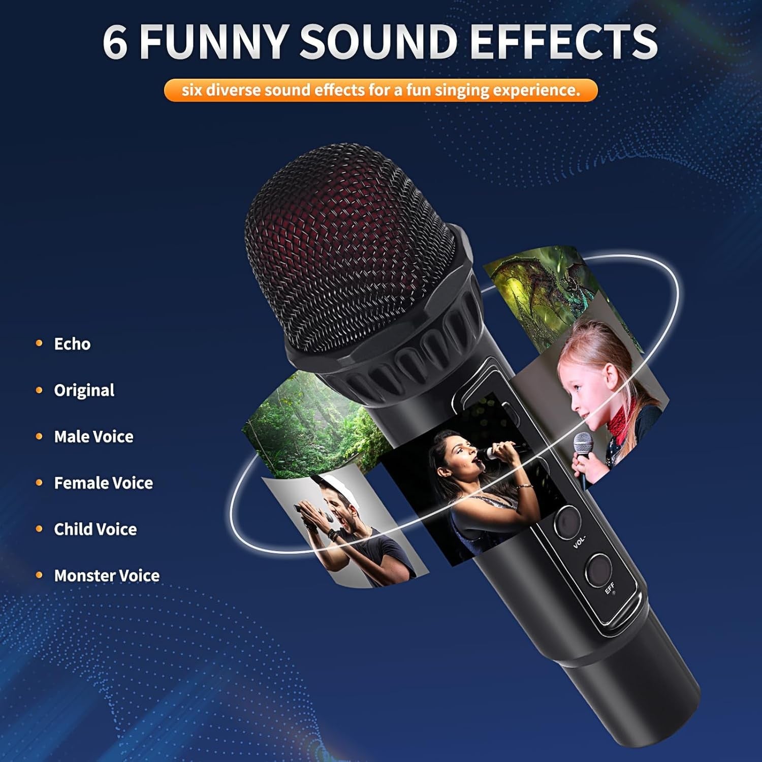Portable Karaoke Machine 2 Mics Bluetooth Speaker with LED Lights